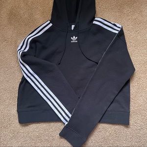 BRAND NEW BLACK ADIDAS CROP HOODIE!
